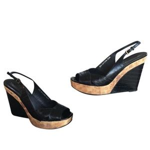 Donald Pliner Black & Sand Sacha Espadrille Wedges